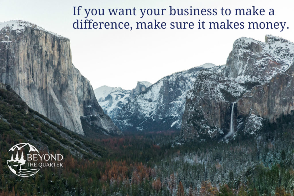 If you want your business to make a difference, make sure it makes money